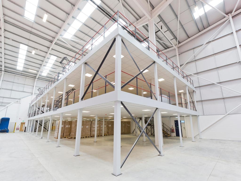 Warehouse mezzanine installation example